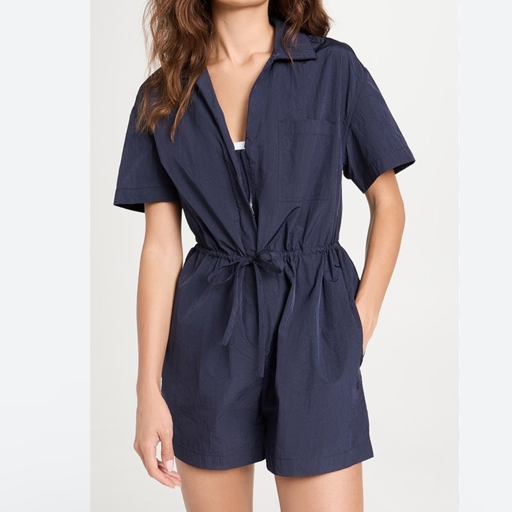 Sweaty Betty Navy Anytime Short Sleeve Romper Size 6